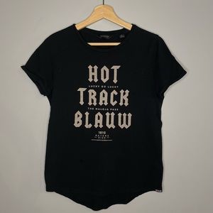 Scotch & Soda Black Printed Round Neck T-shirt
